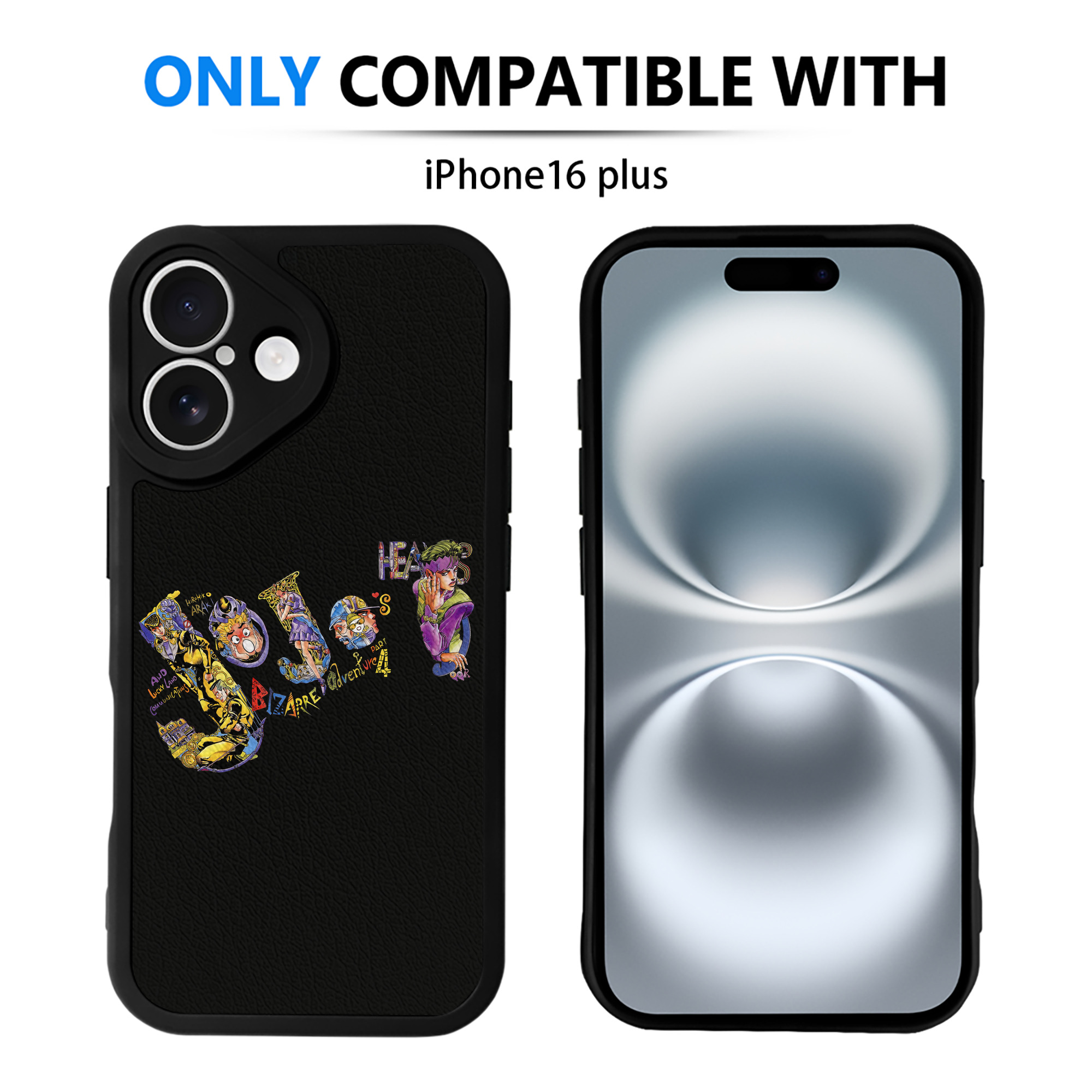 （画像用） ジョジョの奇妙な冒険 JoJo's Bizarre Adventure 【iPhone 16シリーズ対応】シリコンスマホケース（レザー調） 材質：シリコン